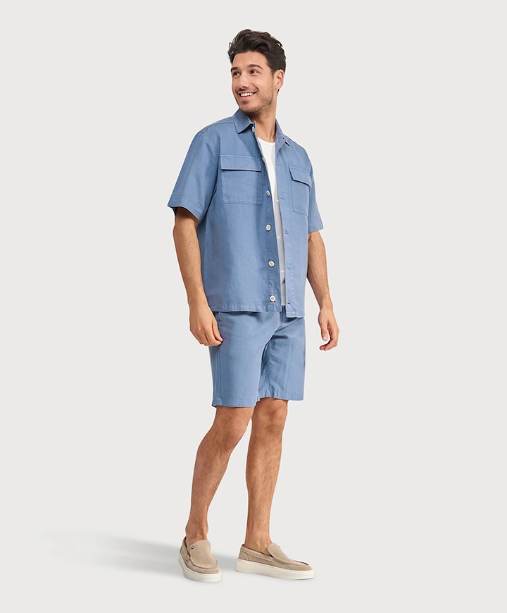 Heren overshirt blauw
