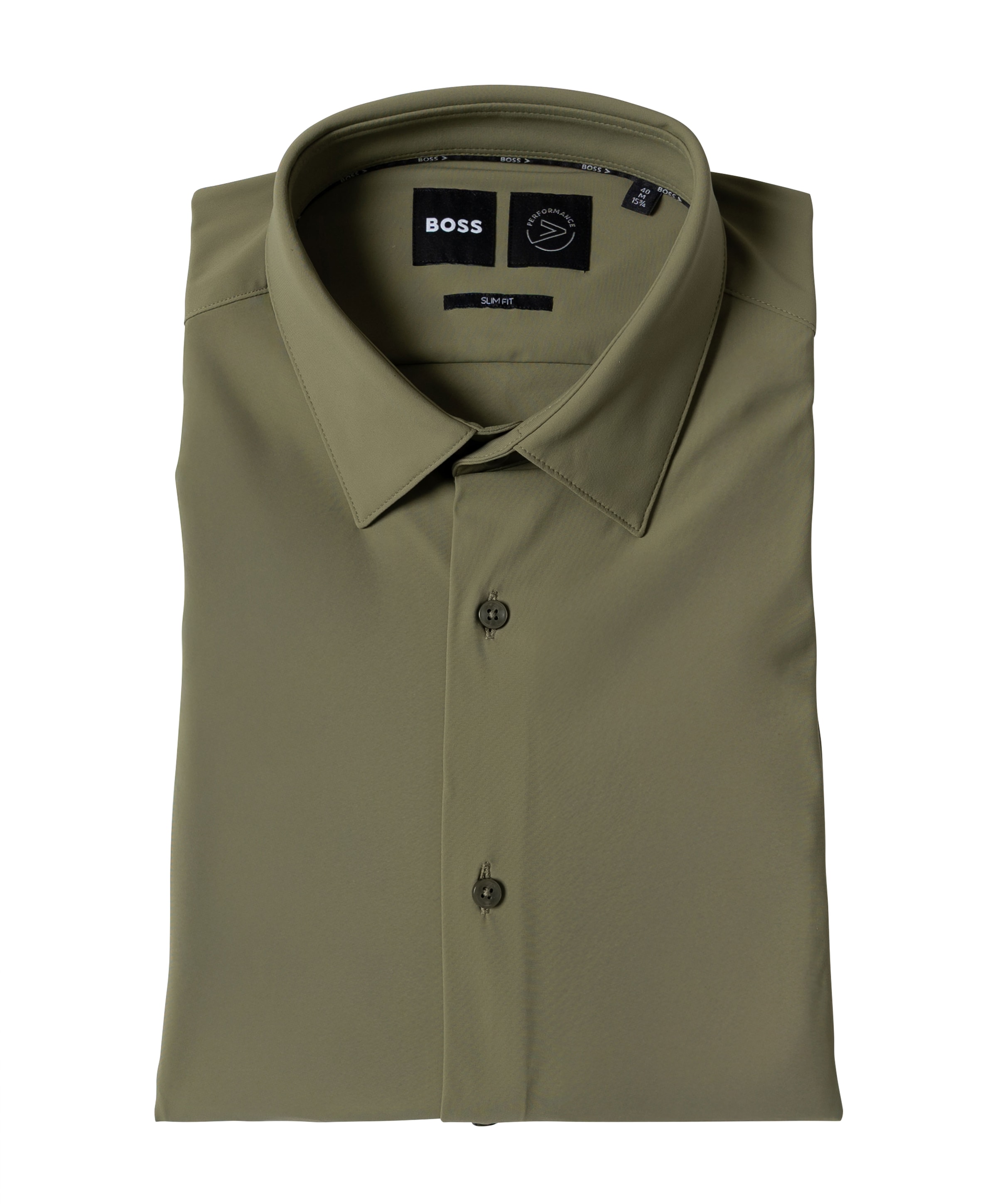 Heren overhemd lange mouw groen