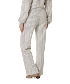 Wide leg jacquard dames broek beige
