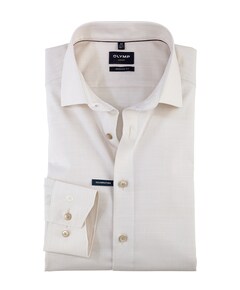 Heren overhemd lange mouw beige