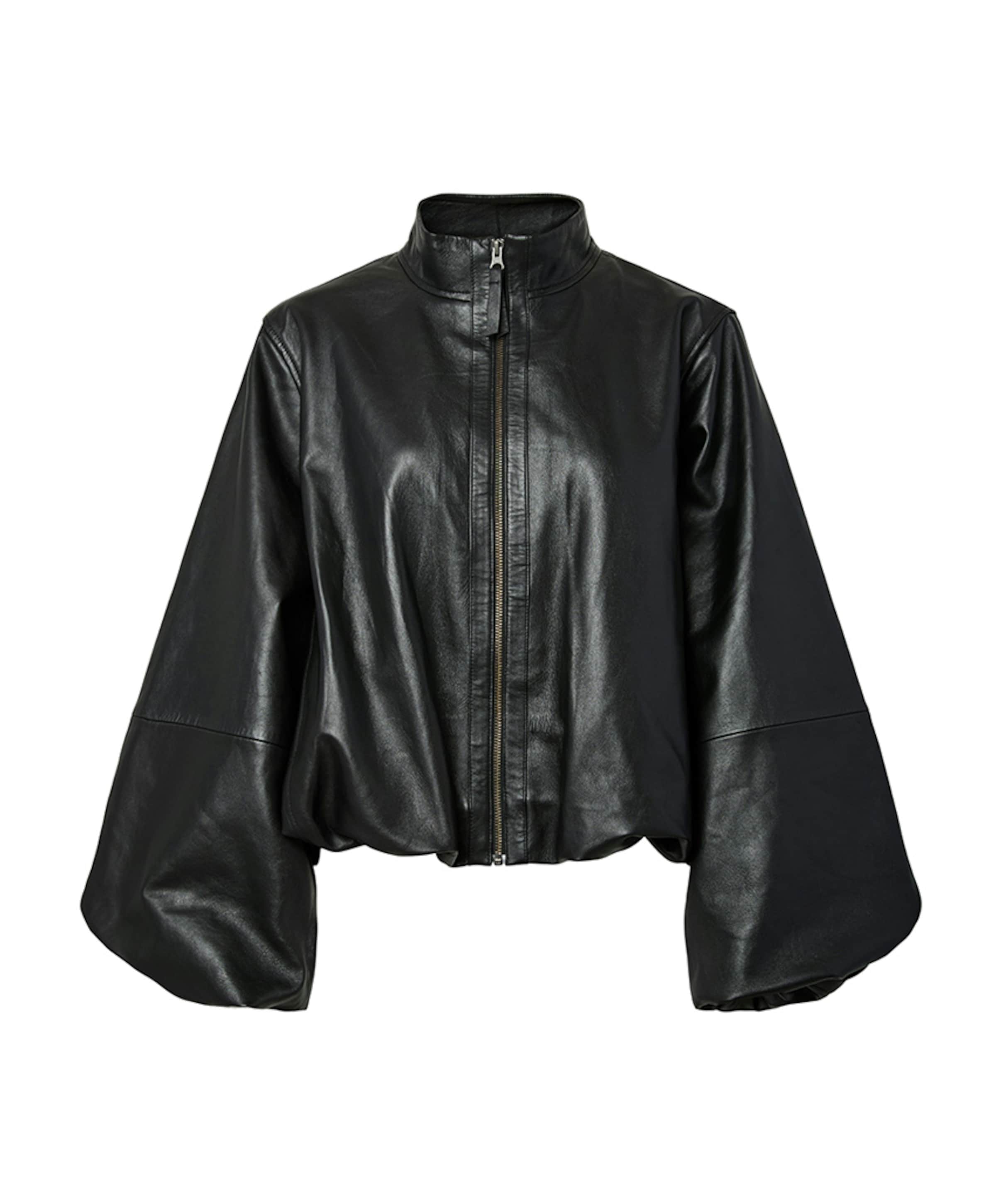 Dames leren jas zwart