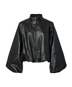 Dames leren jas zwart