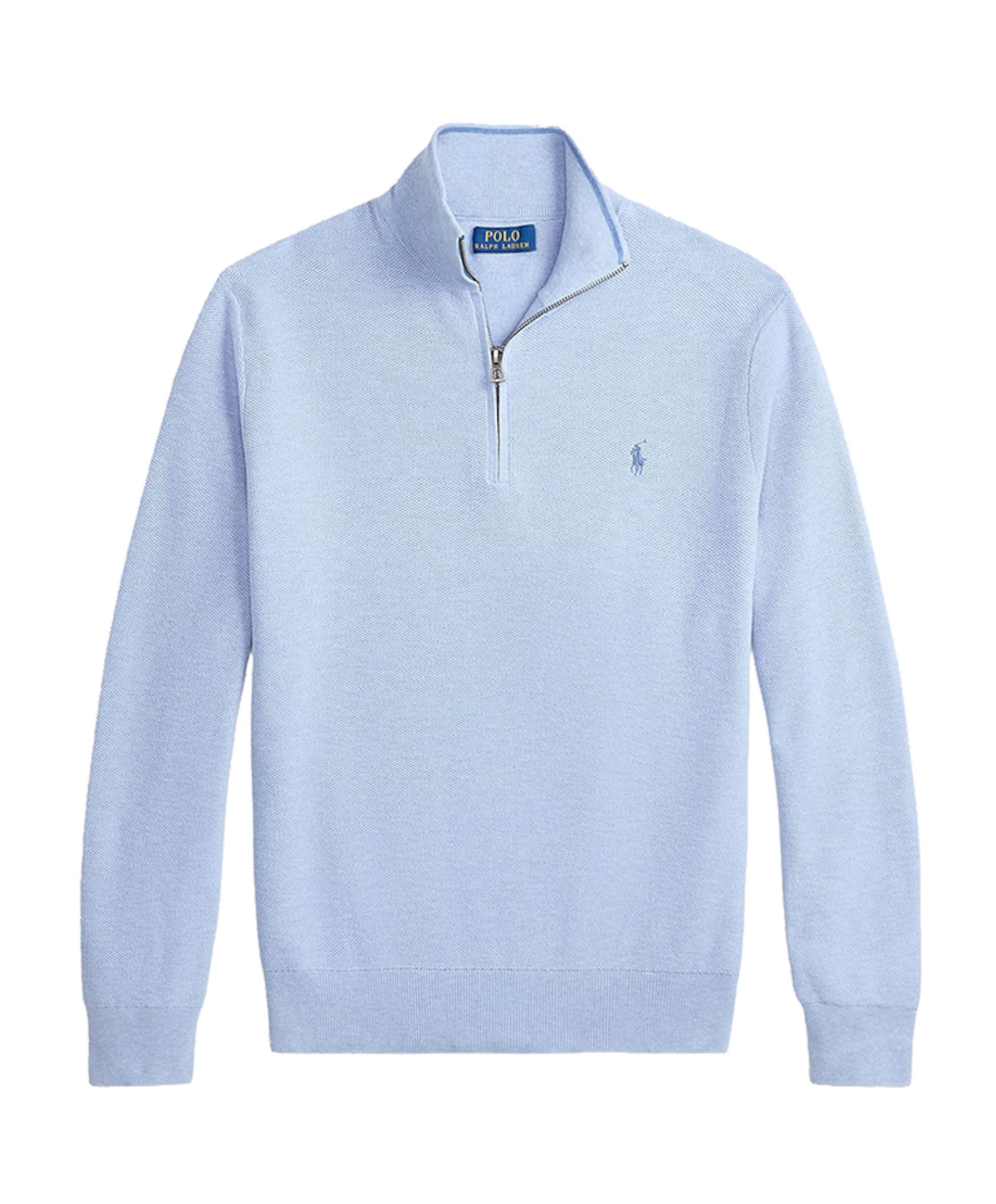 Heren trui met rits blauw