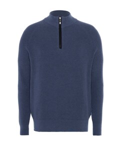 Heren trui met rits blauw