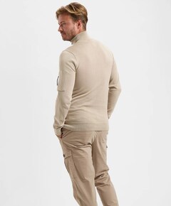 Heren trui met rits beige