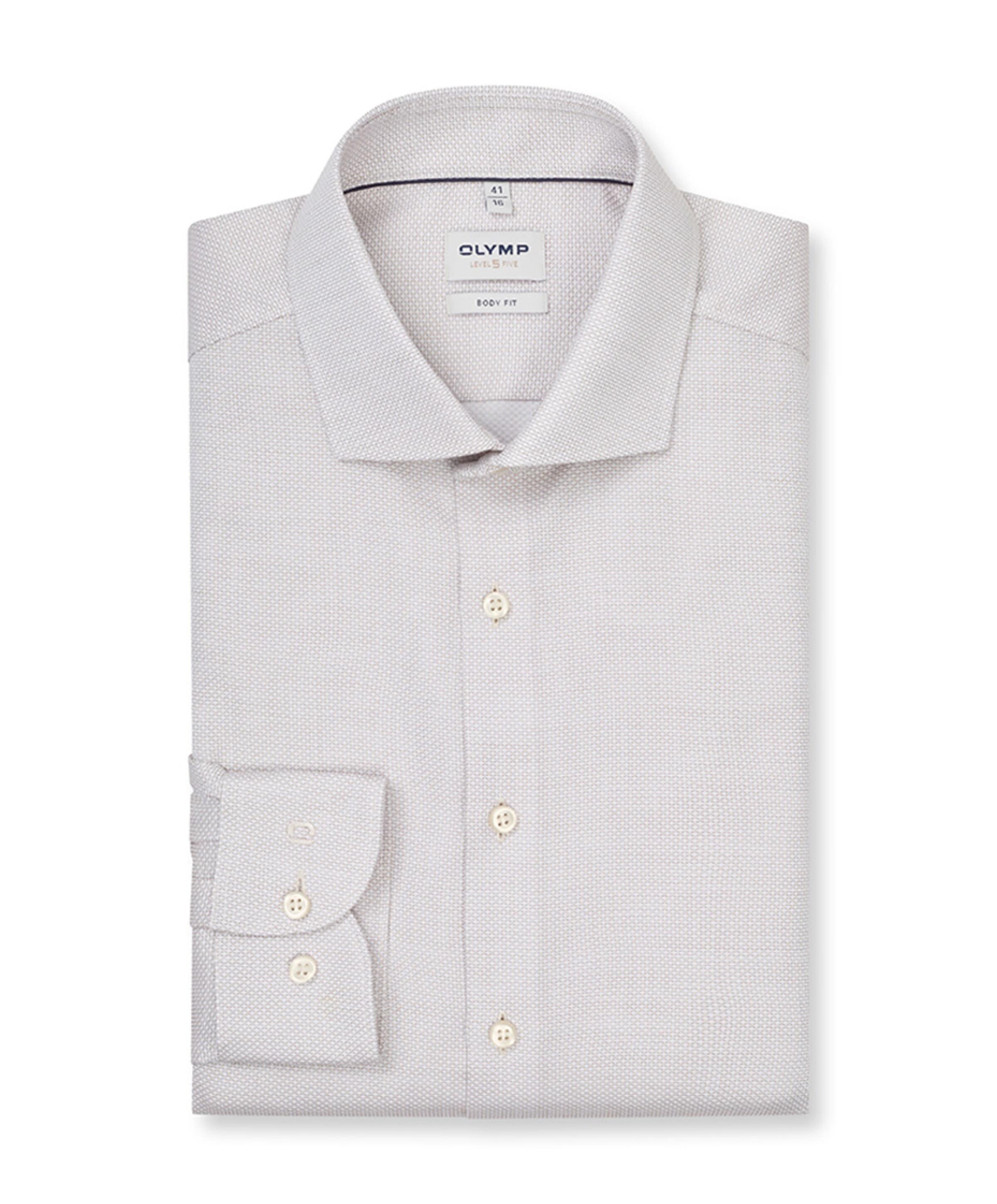 Heren overhemd lange mouw beige