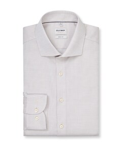 Heren overhemd lange mouw beige