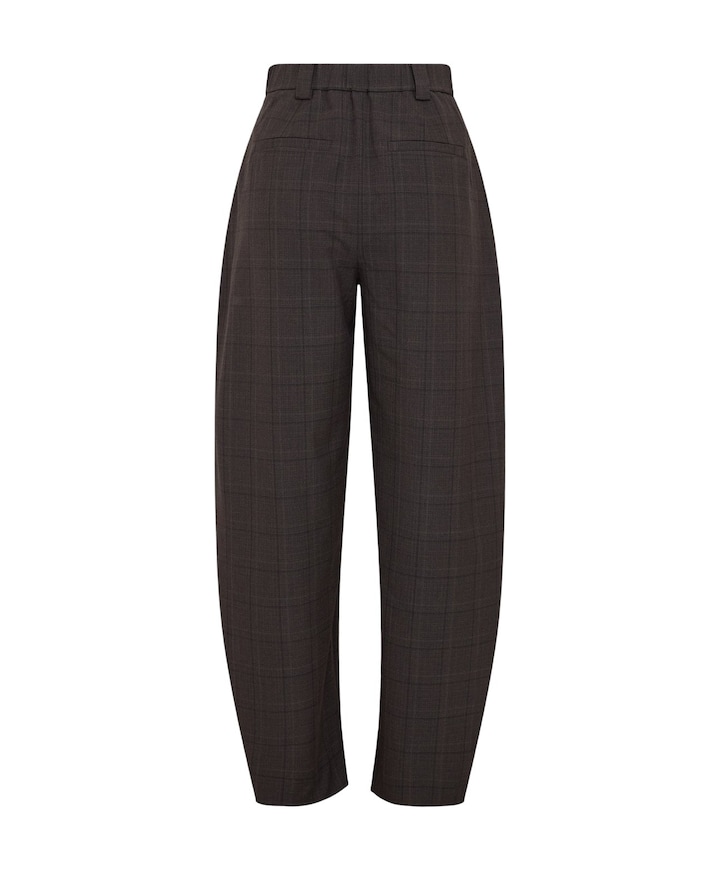 MSCHJohnna HW Barrel CHK dames broek bruin
