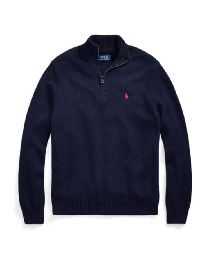 Trui met rits met rits blauw