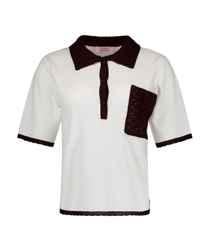 Dames polo ecru