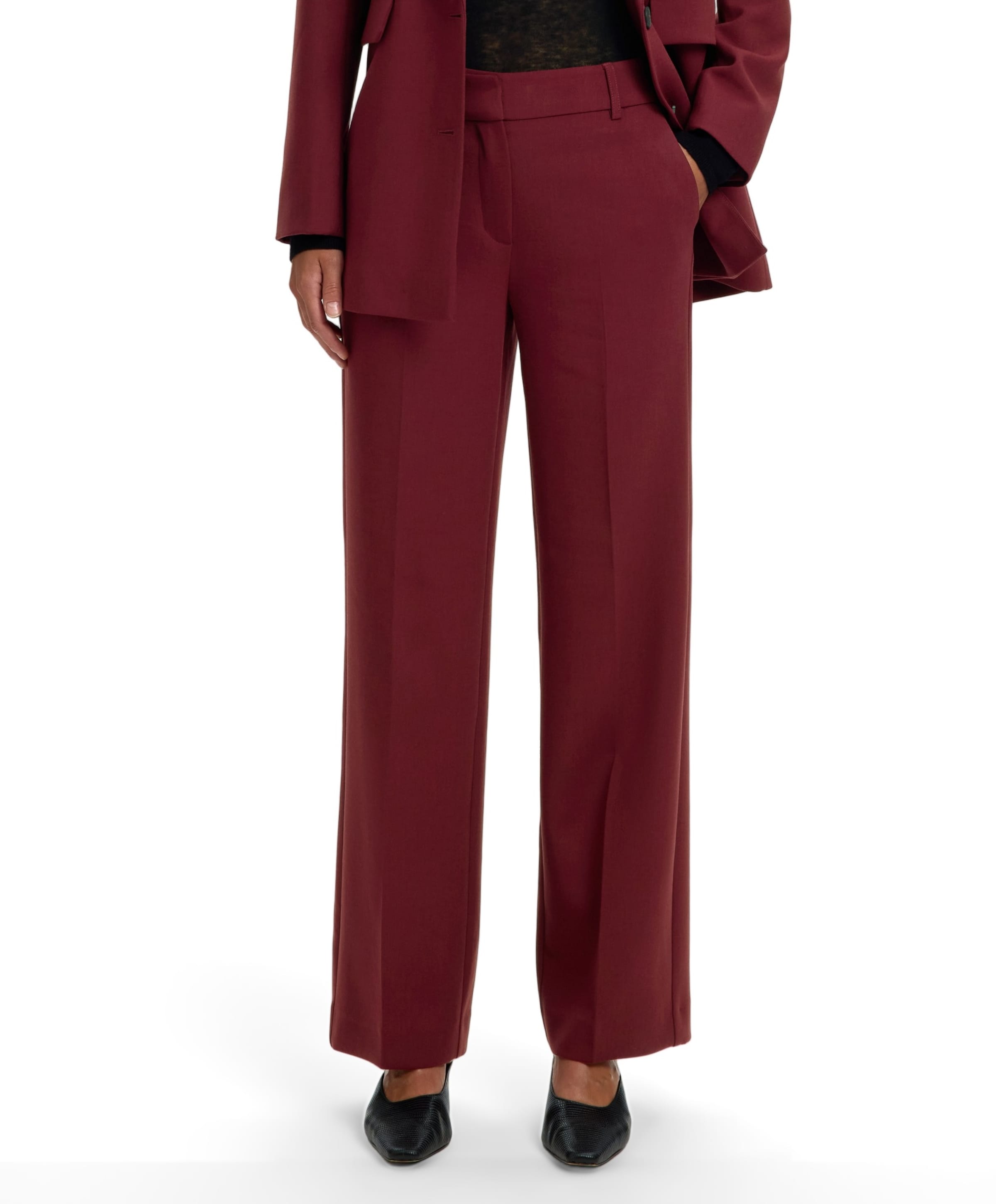 SLFRITA MW WIDE PANT MEL NOOS dames broek bordeaux