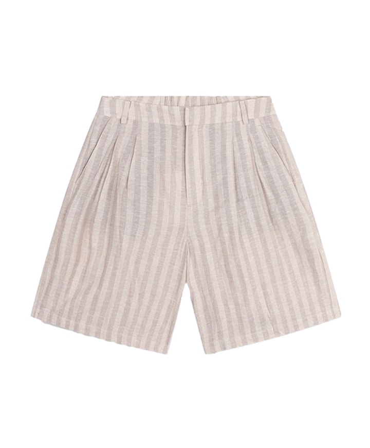 STRIPED BERMUDA SHORTS dames korte broek beige
