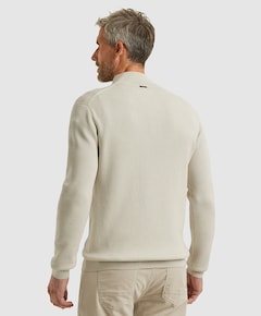 Heren trui met rits ecru