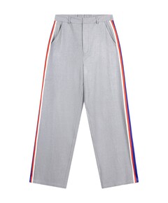 COATED HERRINGBONE broek grijs