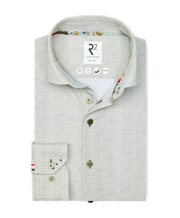 Heren overhemd extra lange mouw groen