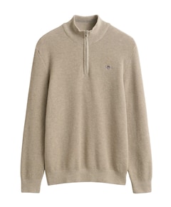 Heren trui met rits beige