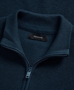 Heren trui met rits blauw