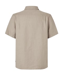 Heren overhemd korte mouw beige
