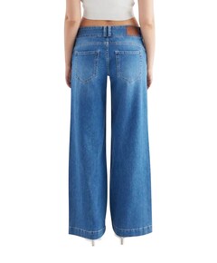 wide straight jeans dames jeans blauw