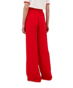 benji satin stripe dames broek rood