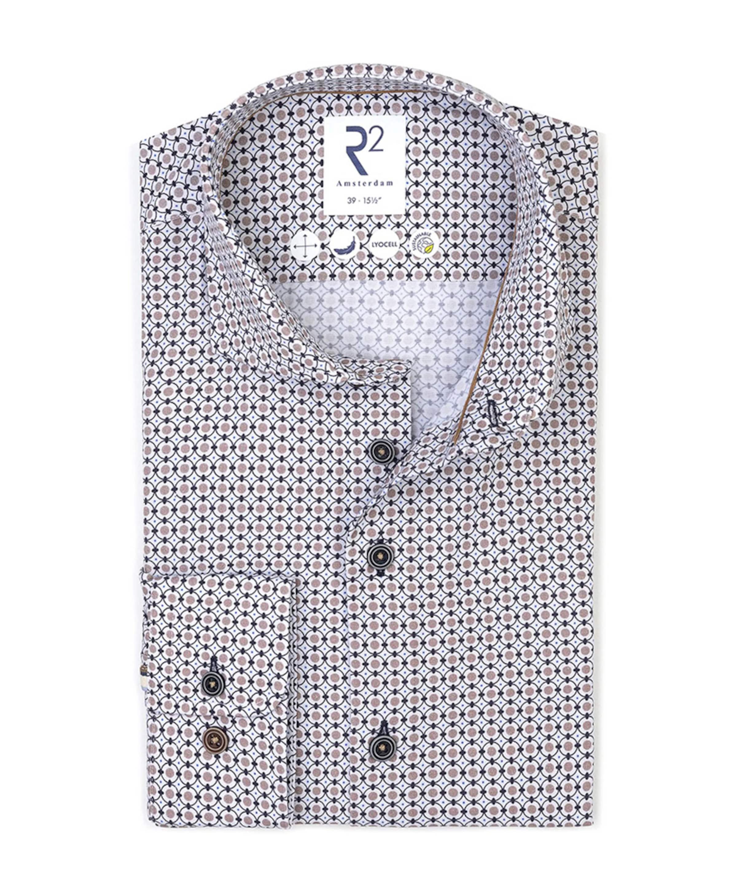 Heren overhemd lange mouw bruin