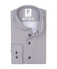 Heren overhemd lange mouw bruin