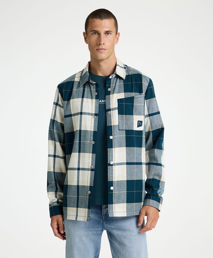 Heren overshirt blauw