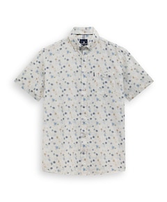 Heren overhemd korte mouw blauw