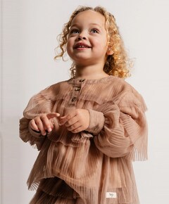 Blouse lange mouw beige