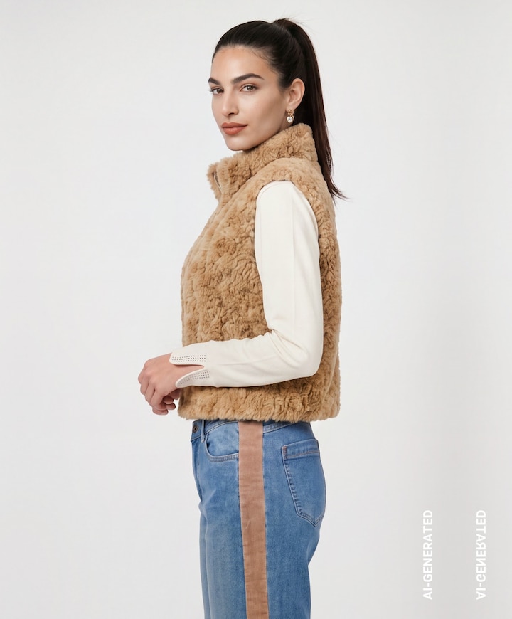 Dames gilet bruin