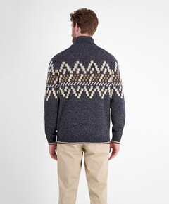 Heren trui met rits blauw