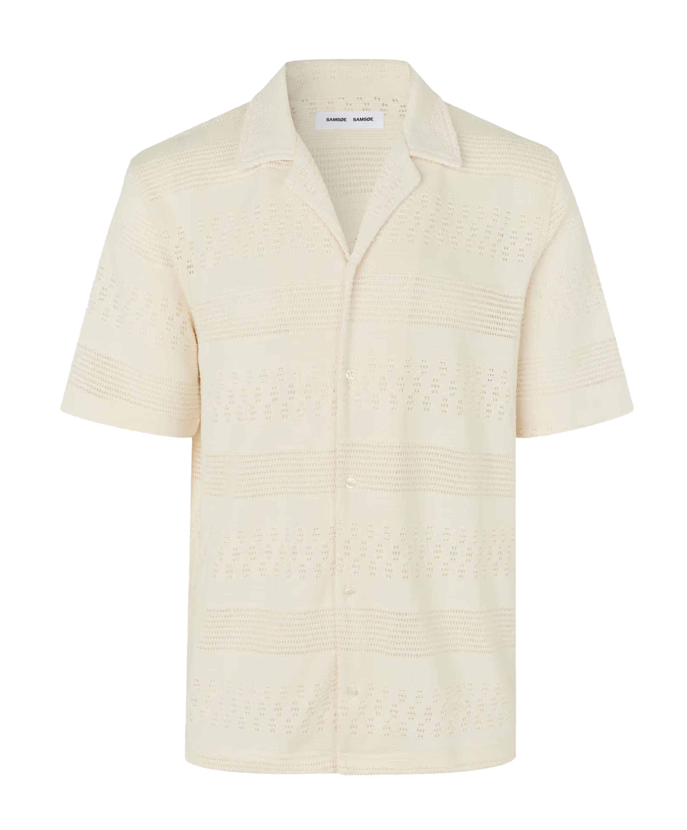 Heren overhemd korte mouw ecru