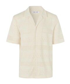 Heren overhemd korte mouw ecru