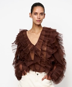 Dames blouse bruin