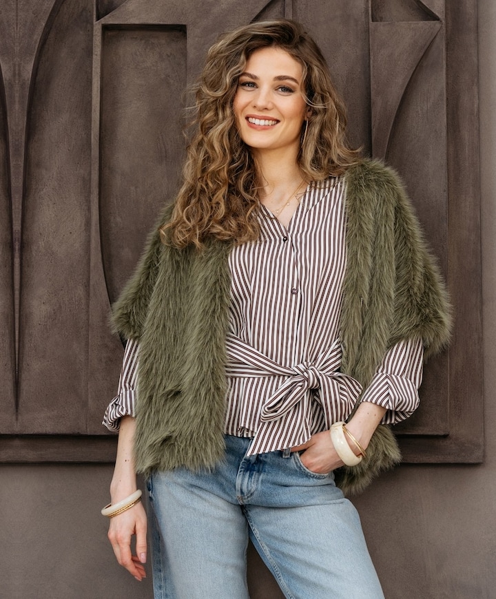 Dames vest groen