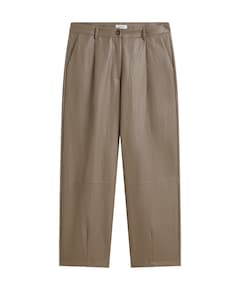 Balloon trouser Soft faux leather dames broek beige