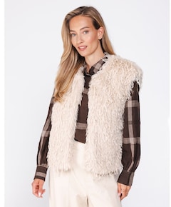Dames gilet beige