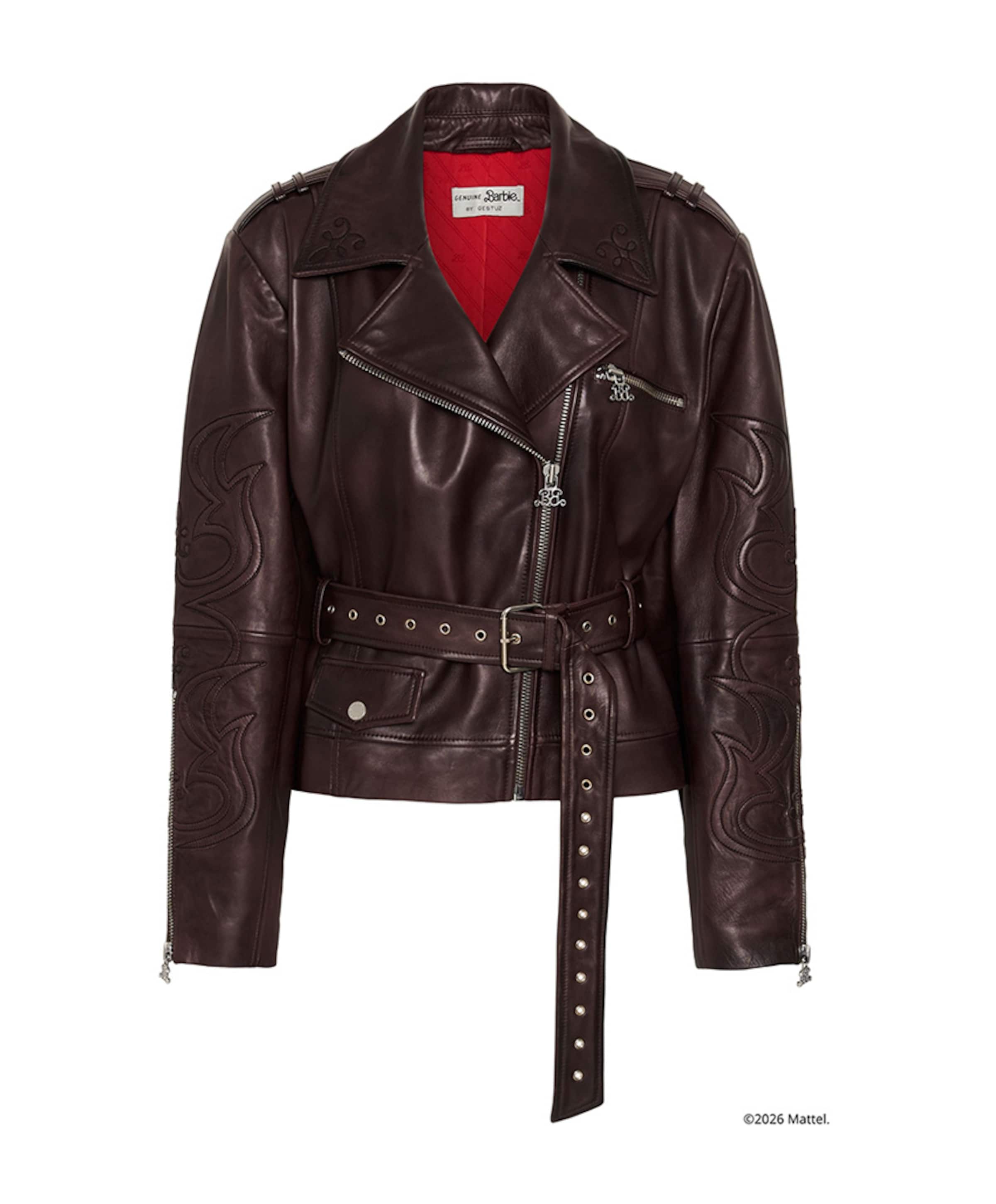 Dames leren jas bordeaux