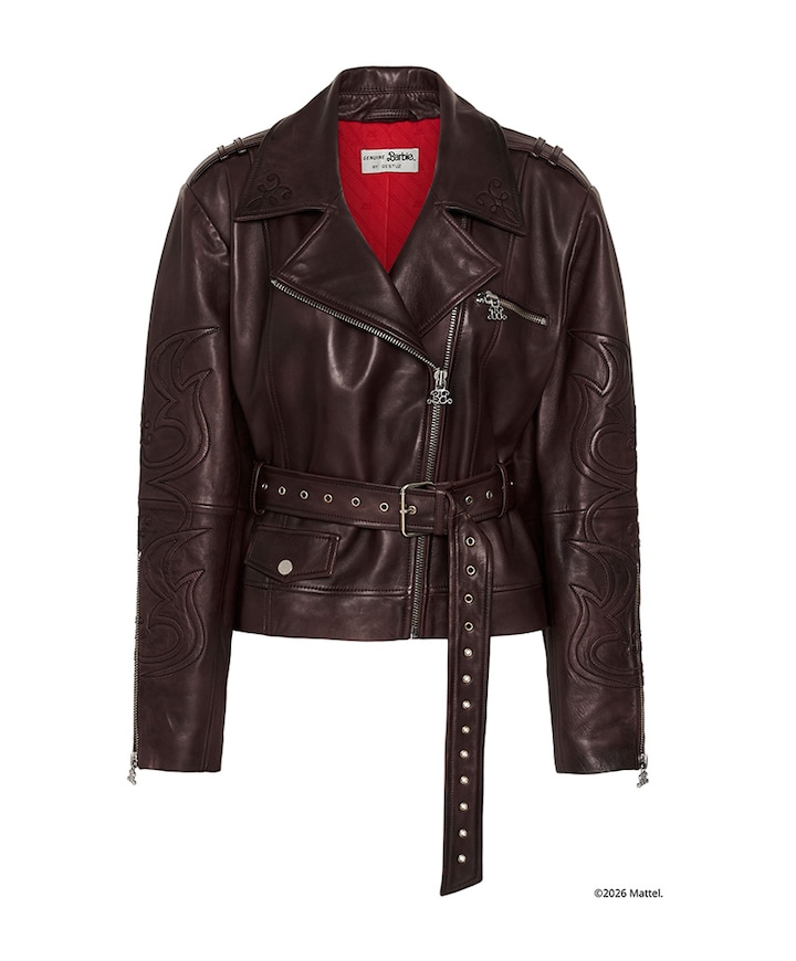 Dames leren jas bordeaux