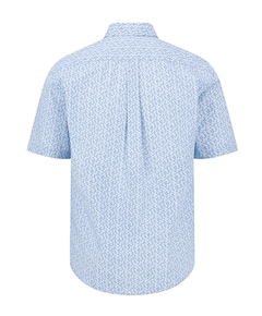 Heren overhemd korte mouw blauw