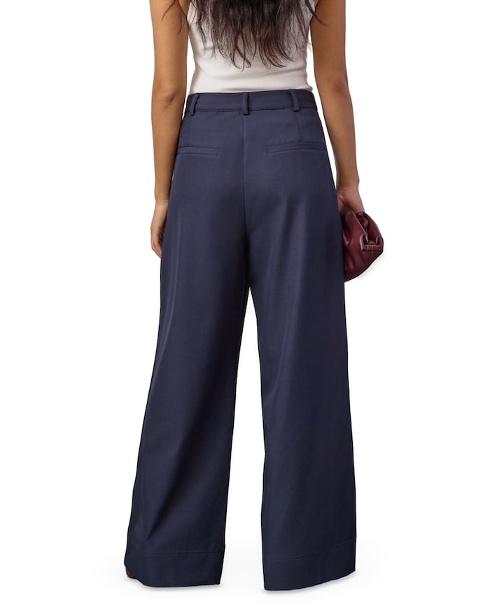 LunaCC Pleat dames broek blauw