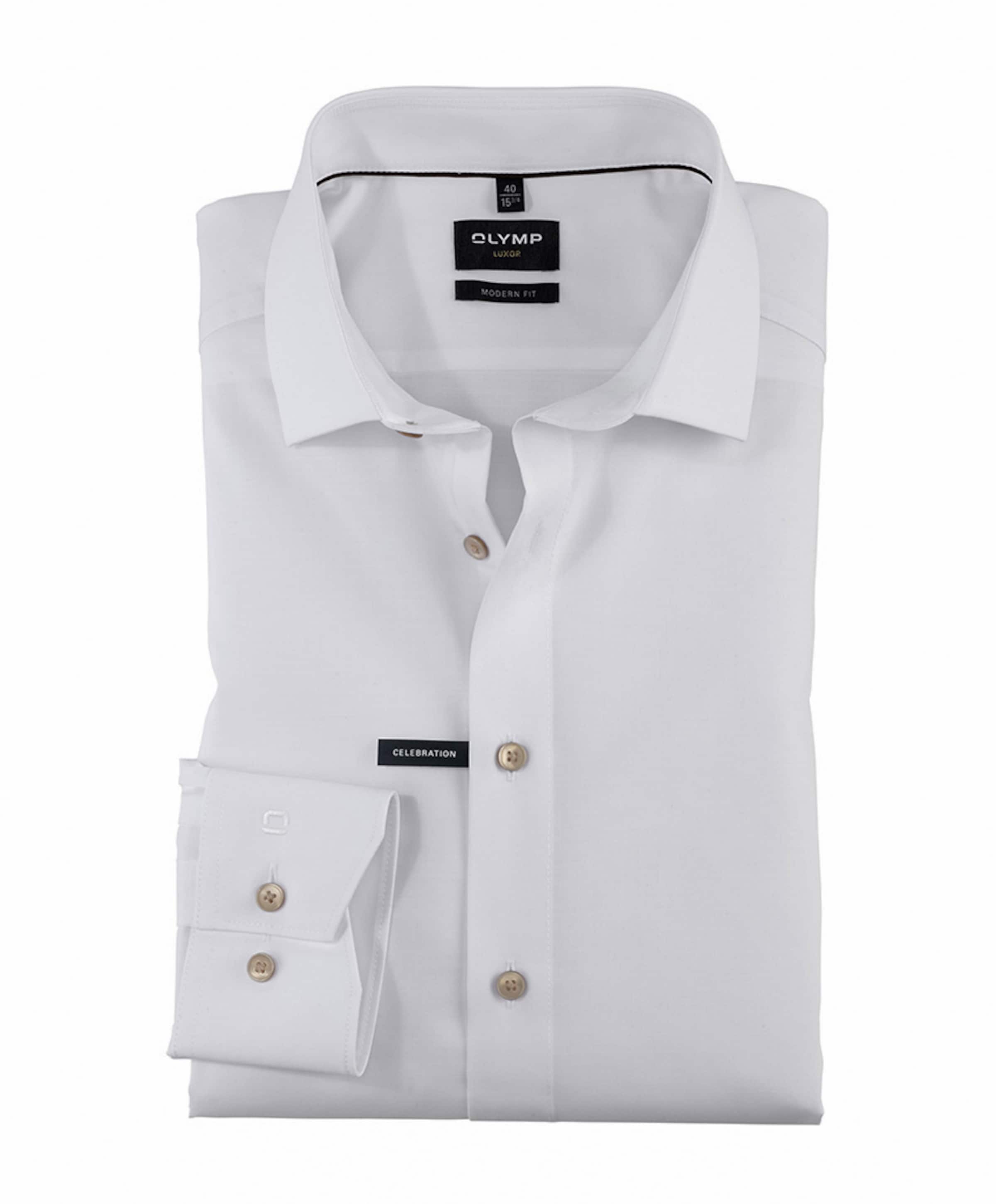 Heren overhemd lange mouw wit