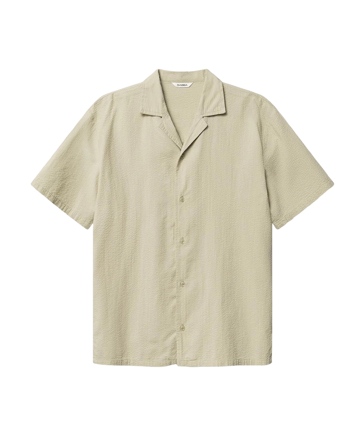 Heren overhemd korte mouw groen