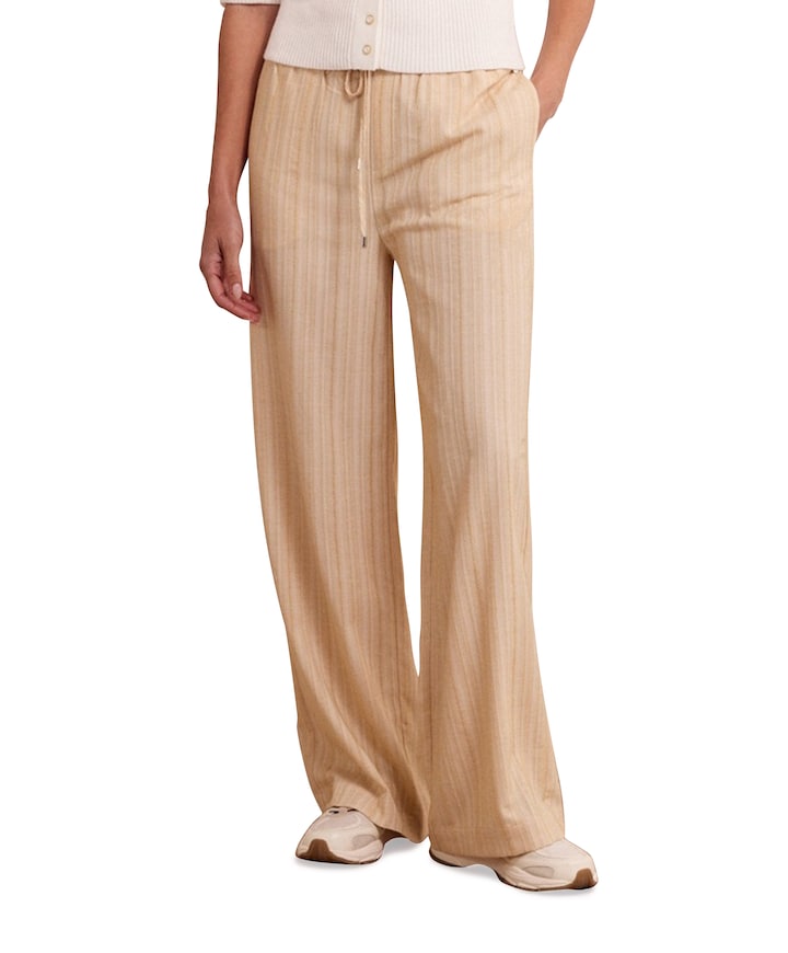 Melange Wide-Leg dames broek beige