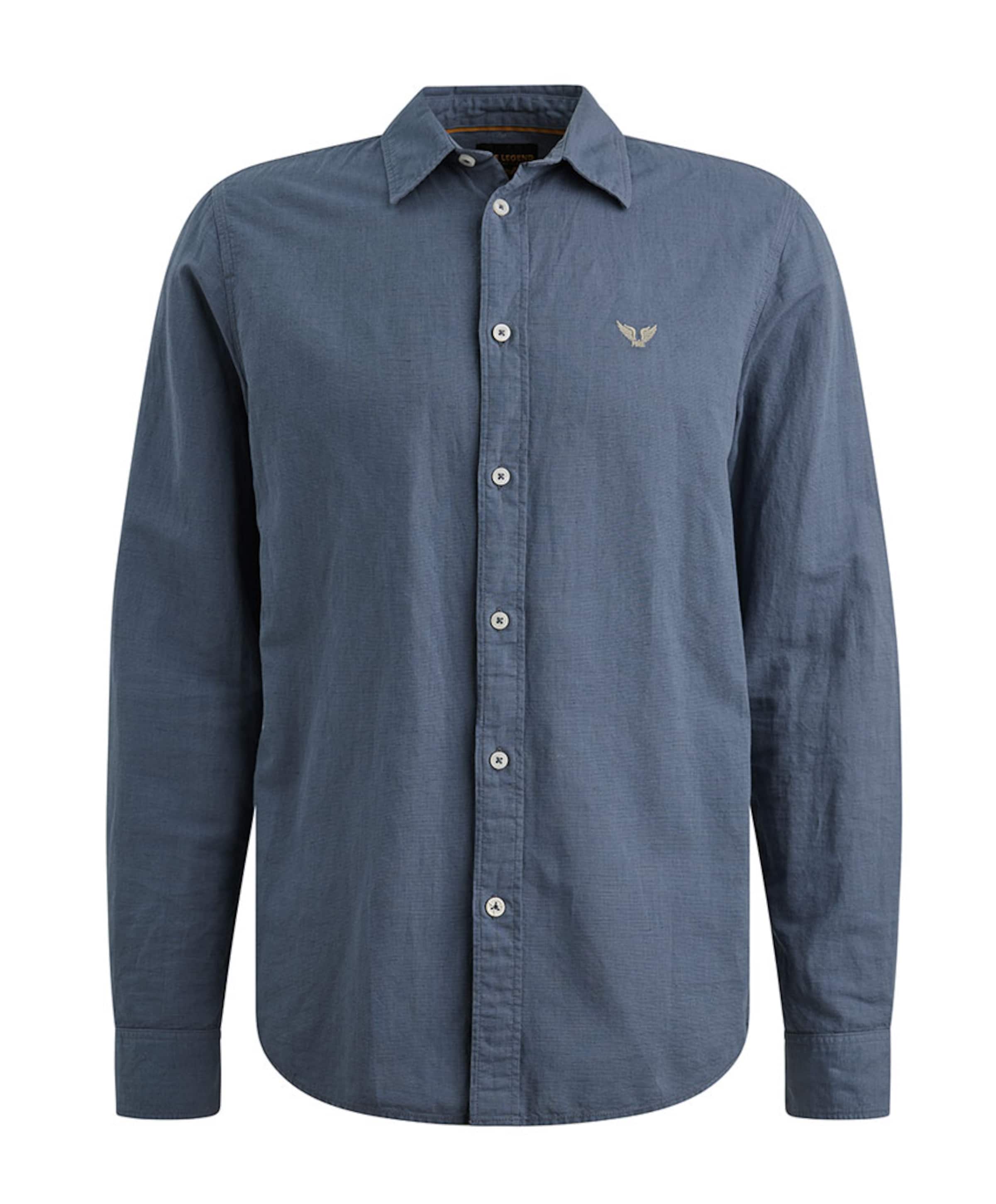 Heren overhemd lange mouw blauw