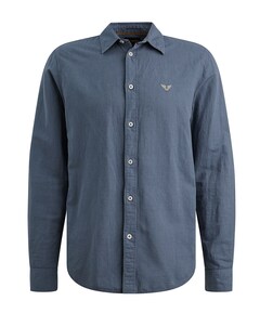 Heren overhemd lange mouw blauw