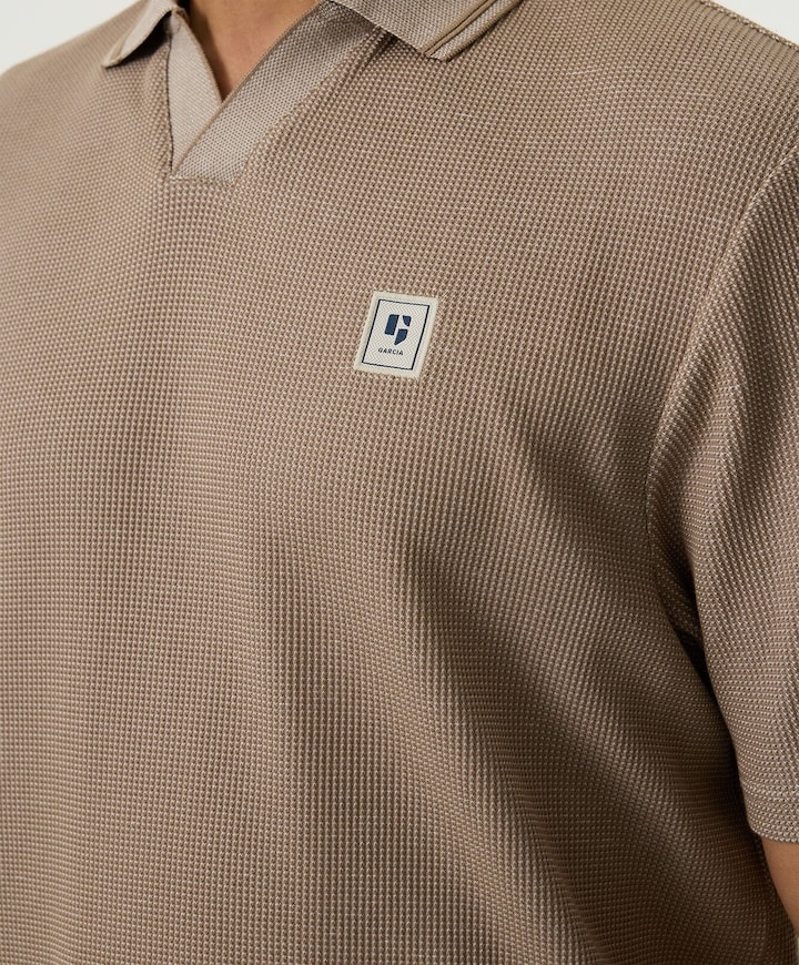 Heren polo beige