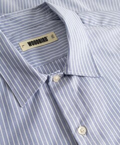 Heren overhemd korte mouw blauw