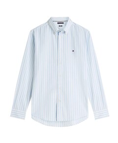 Heren overhemd lange mouw blauw