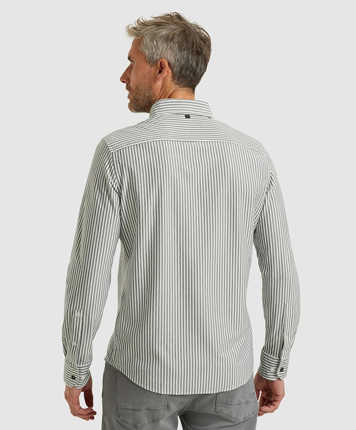 Heren overhemd lange mouw grijs